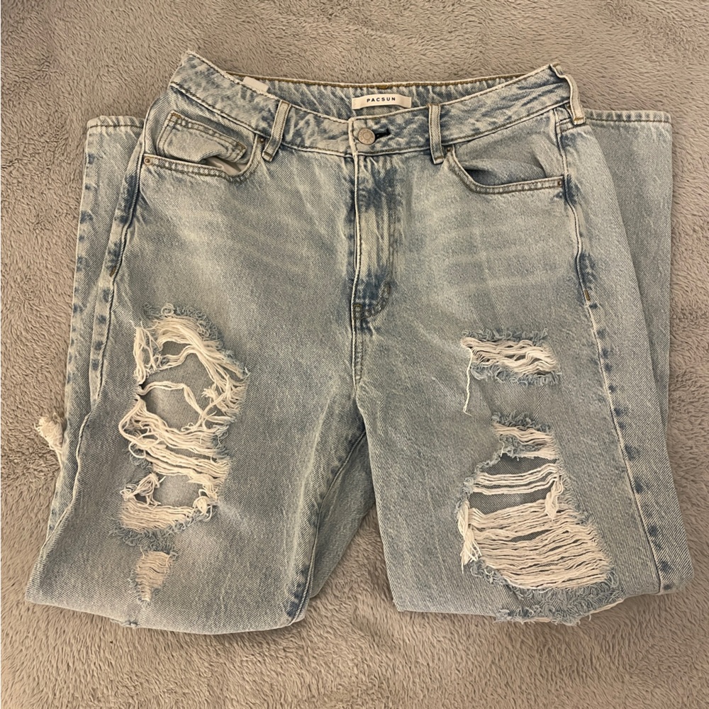 Pacsun ripped light wash mom jeans